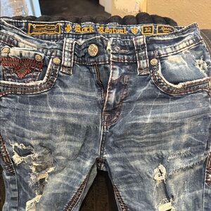 Rock Revival Distressed Blue Boyfriend Jeans